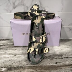 Steve Madden Madden Girl Womens Teddy-T CAMO Camouflage Sandals Size 9 NEW Teddy